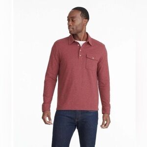 UNTUCKit Men's Matthieu Long Sleeve Polo Shirt Berry Size 2XL casual office